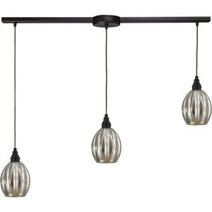 Danica 3 Light 36 inch Oiled Bronze Multi Pendant Ceiling Light in Linear with Recessed Adapter, Configurable