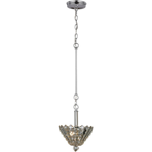 Riva 2 Light 9 inch Chrome with Clear Mini Pendant Ceiling Light