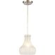 Coastal Scallop 1 Light 8 inch Satin Nickel Mini Pendant Ceiling Light