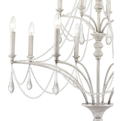 French Parlor 12 Light 36 inch Vintage White Chandelier Ceiling Light