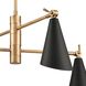 Luca 4 Light 26 inch Natural Brass with Matte Black Chandelier Ceiling Light