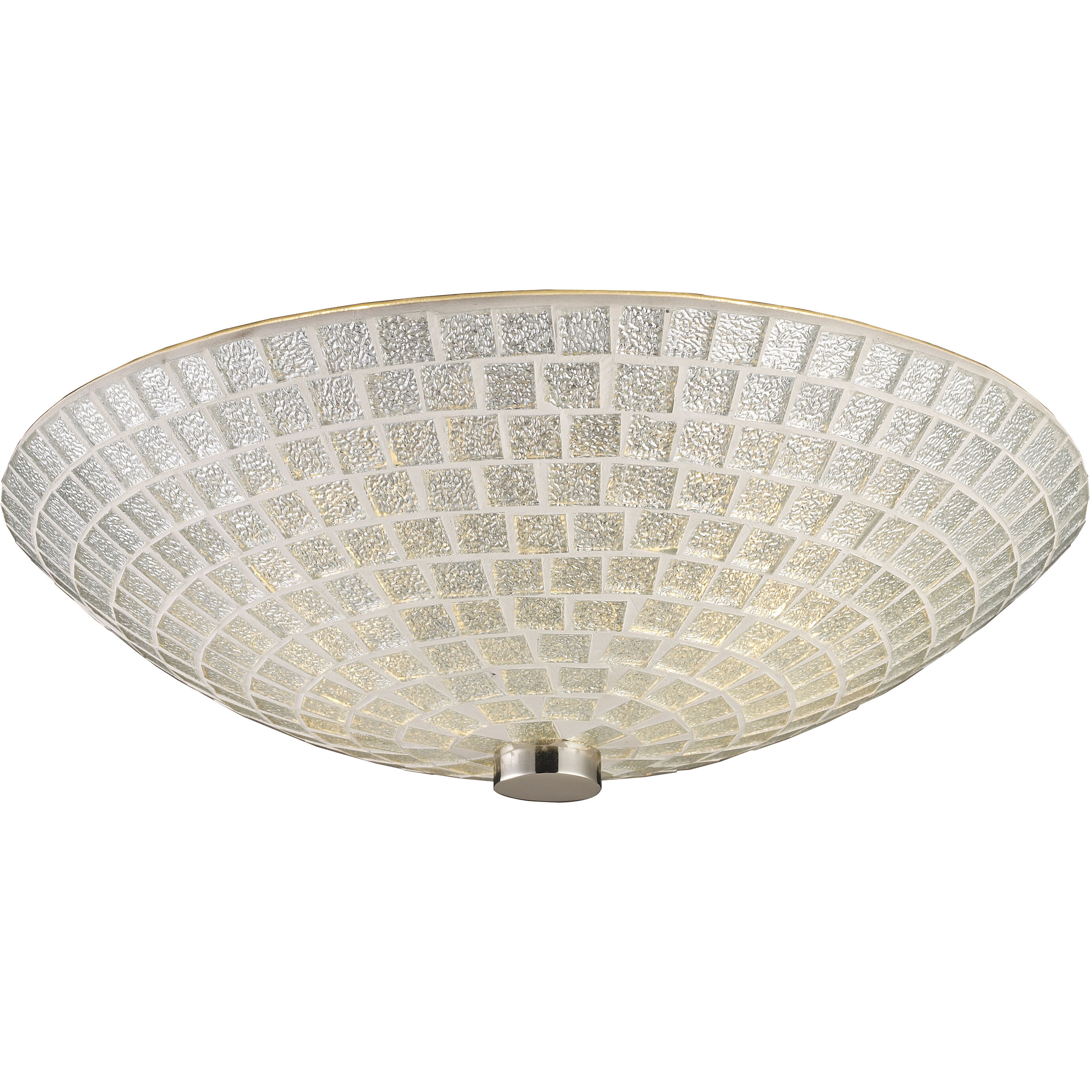 ELK 10139 2SLV Fusion 2 Light 12 inch Satin Nickel Semi Flush Mount Ceiling Light in Silver Mosaic Glass