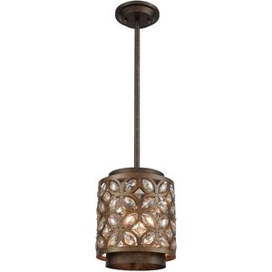Rosslyn 1 Light 8 inch Deep Bronze with Clear Mini Pendant Ceiling Light