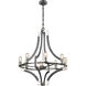 Riveted Plate 8 Light 28 inch Silverdust Iron with Polished Nickel Chandelier Ceiling Light