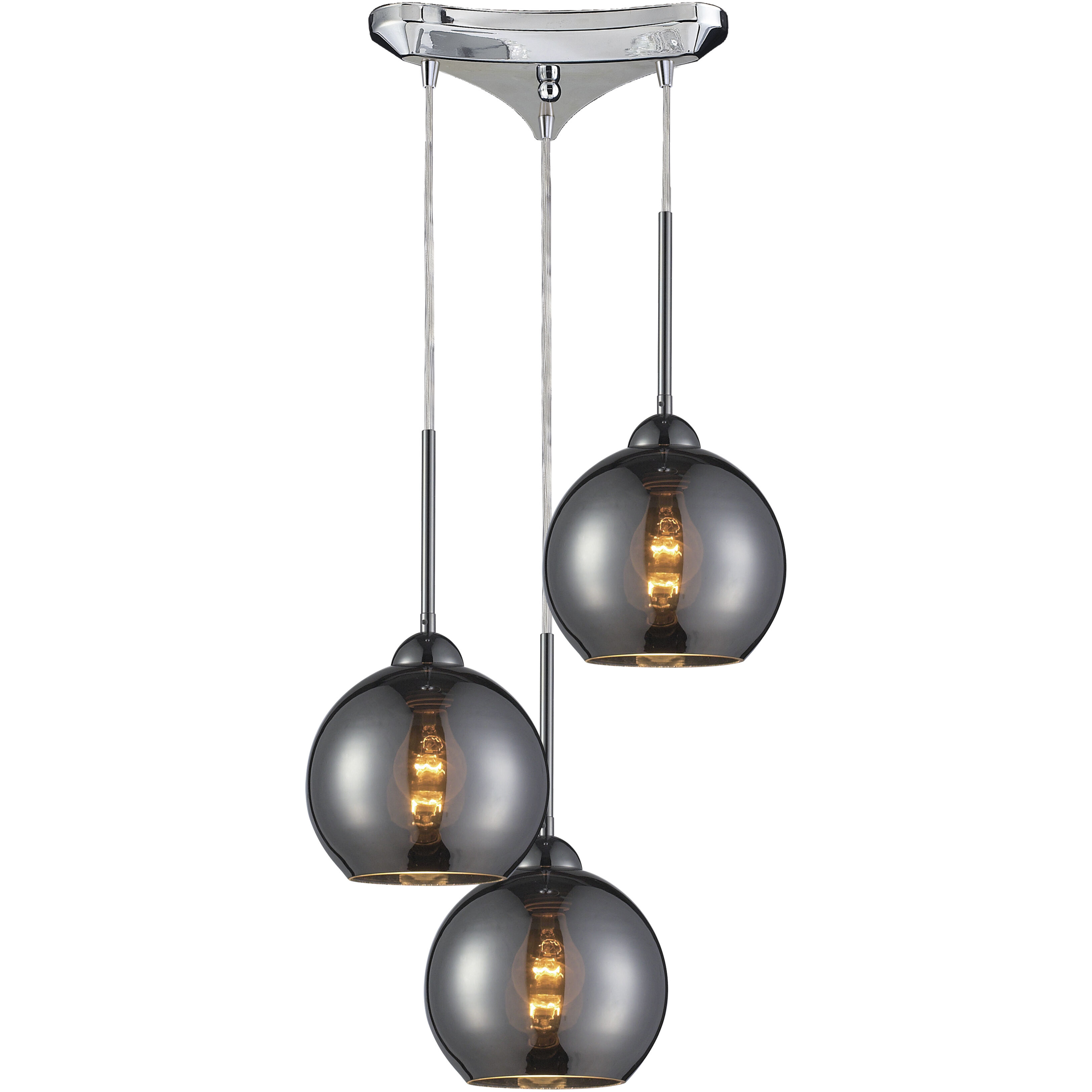 Cassandra 3 Light 10 inch Polished Chrome Multi Pendant Ceiling Light Configurable