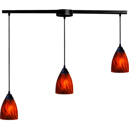 Classico 3 Light 36 inch Dark Rust Mini Pendant Ceiling Light in Espresso