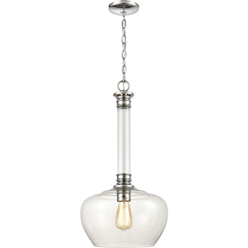 Glasgow 1 Light 13 inch Polished Chrome with Clear Pendant Ceiling Light
