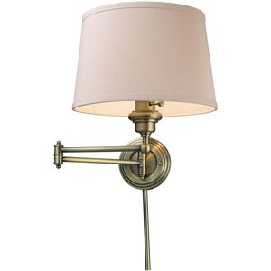 Westbrook 25 inch 150 watt Antique Brass Swingarm Sconce Wall Light in Incandescent