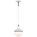 Mid-Century Schoolhouse 1 Light 8 inch Enamel White with Matte Black Mini Pendant Ceiling Light