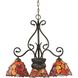 Carelina 3 Light 24 inch Bronze with Deep Amber Chandelier Ceiling Light