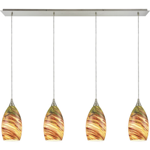 Collanino 4 Light 46 inch Satin Nickel Multi Pendant Ceiling Light, Configurable