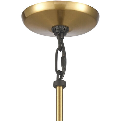 Mid-Century Schoolhouse 1 Light 12 inch Satin Brass with Matte Black Mini Pendant Ceiling Light