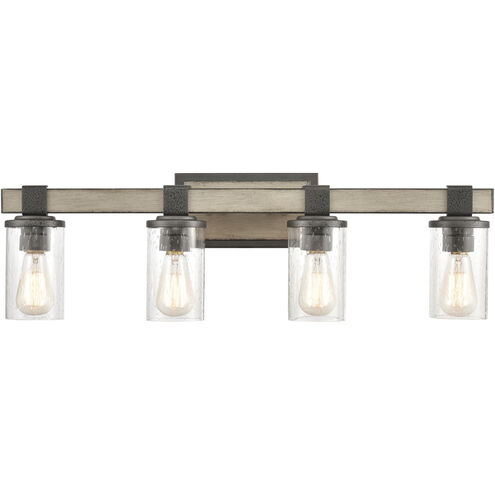 Crenshaw 4 Light 29 inch Anvil Iron with Distressed Antiqued Gray Vanity Light Wall Light