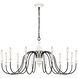 Val de Loire 12 Light 48 inch White Coral with Black Chandelier Ceiling Light