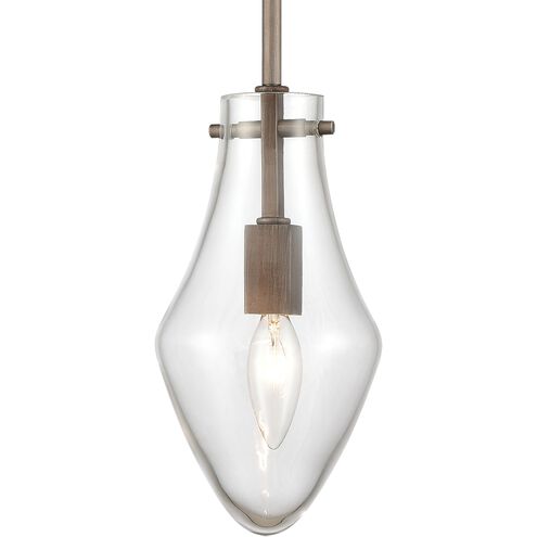 Culmination 1 Light 5 inch Weathered Zinc with Clear Mini Pendant Ceiling Light