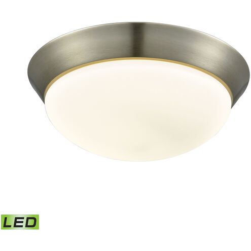 Contours LED 12.75 inch Satin Nickel with White Flush Mount Ceiling Light