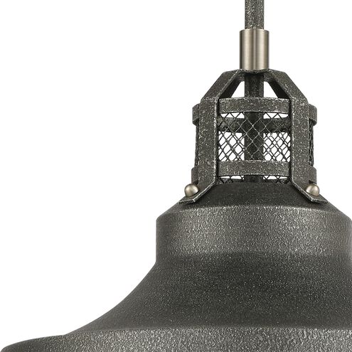 Carbondale 1 Light 15 inch Slate Mist with Satin Nickel Pendant Ceiling Light