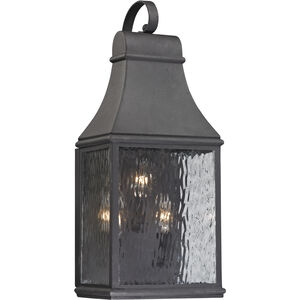 Forged Jefferson 3 Light 22 inch Charcoal with Clear Outdoor Sconce