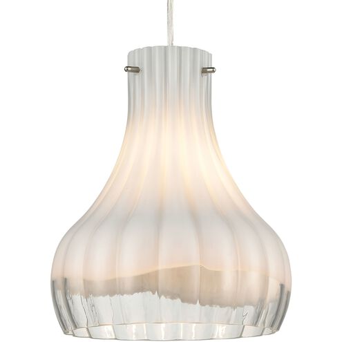 Coastal Scallop 1 Light 8 inch Satin Nickel Mini Pendant Ceiling Light
