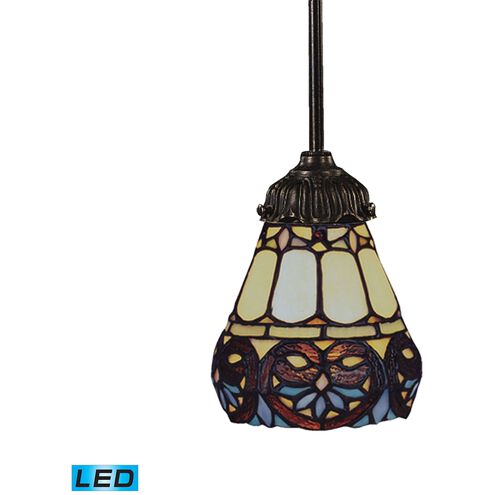 Mix-N-Match LED 6 inch Tiffany Bronze Mini Pendant Ceiling Light in Tiffany 21 Glass