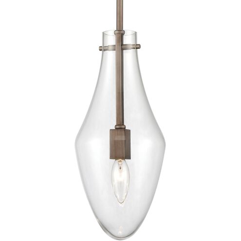 Culmination 1 Light 6 inch Weathered Zinc with Clear Mini Pendant Ceiling Light