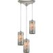 Capri 3 Light 12 inch Satin Nickel Mini Pendant Ceiling Light