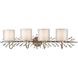 Asbury 4 Light 42 inch Aged Silver Vanity Light Wall Light