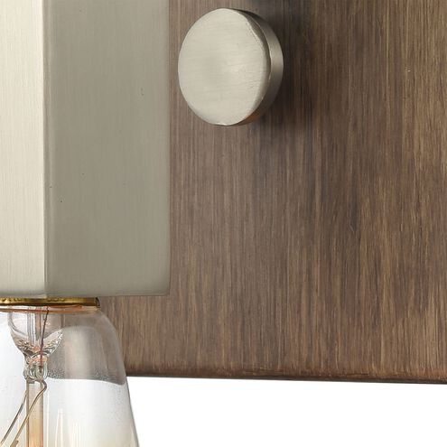 Axis 1 Light 6 inch Light Wood with Satin Nickel Vanity Light Wall Light