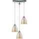 Merida 3 Light 10 inch Polished Chrome Multi Pendant Ceiling Light