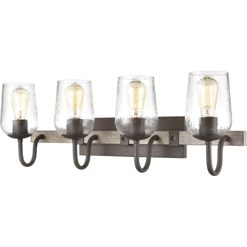 Dillon 4 Light 30 inch Vintage Rust with Colonial Maple Vanity Light Wall Light