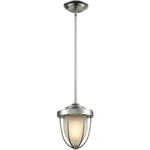 Sturgis 1 Light 7 inch Satin Nickel with White Mini Pendant Ceiling Light