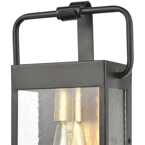 Knowlton 1 Light 12 inch Matte Black with Brushed Brass Outdoor Sconce
