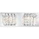 Crown 2 Light 13.4 inch Chrome Vanity Light Wall Light