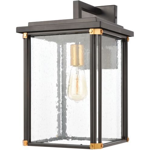 Vincentown 1 Light 18 inch Matte Black with Brushed Brass Outdoor Wall Sconce