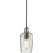 Hammered Glass 1 Light 5 inch Oil Rubbed Bronze Multi Pendant Ceiling Light in Hammered Clear Glass, Configurable