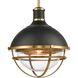Jenna 1 Light 16 inch Matte Black with Satin Brass Pendant Ceiling Light