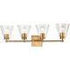 East Point 4 Light 33 inch Satin Brass Vanity Light Wall Light