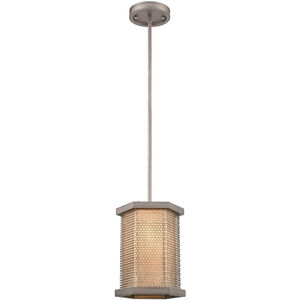 Crestler 1 Light 8 inch Weathered Zinc with Polished Nickel Mini Pendant Ceiling Light