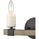 Stone Manor 2 Light 12 inch Matte Black with Aspen Vanity Light Wall Light