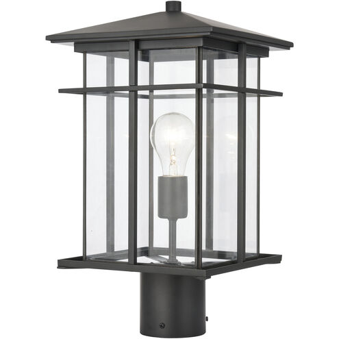 Oak Park 1 Light 17 inch Matte Black Outdoor Post Light