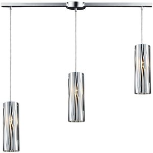Chromia 3 Light 36 inch Polished Chrome Multi Pendant Ceiling Light in Incandescent, Linear with Recessed Adapter, Configurable
