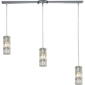 Cynthia 3 Light 36 inch Polished Chrome Multi Pendant Ceiling Light in Linear with Recessed Adapter, Configurable