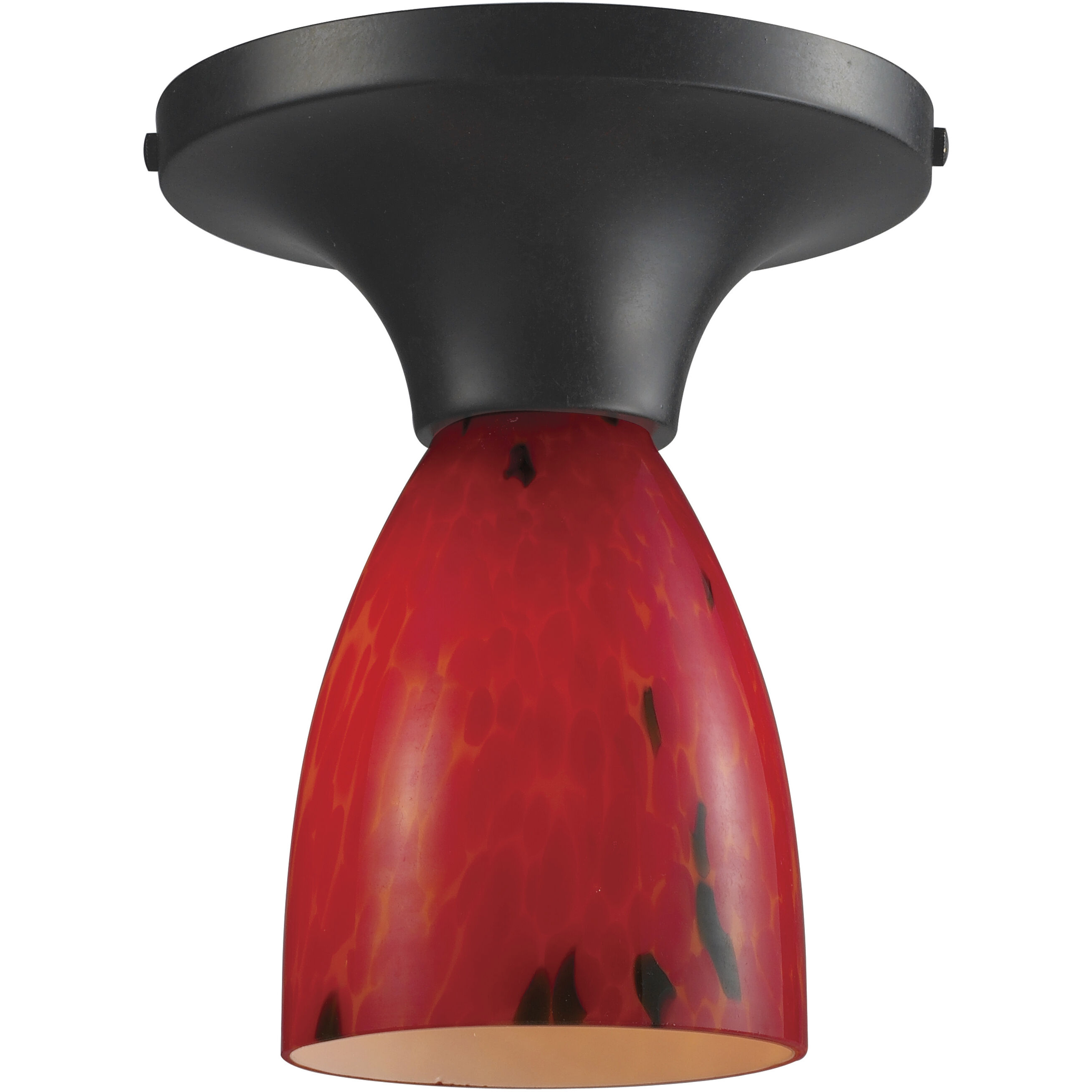 Elk 10152 1DR FR Celina 1 Light Semi Flush in Dark Rust Fire Red
