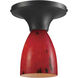 Celina 1 Light 7 inch Dark Rust Semi Flush Mount Ceiling Light in Fire Red, Standard, Incandescent