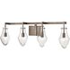 Culmination 4 Light 36 inch Weathered Zinc with Clear Vanity Light Wall Light