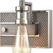 Gridiron 3 Light 21 inch Weathered Zinc with Polished Nickel Vanity Light Wall Light