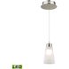 Coppa 1 Light 5 inch Satin Nickel with White Mini Pendant Ceiling Light in White Opal