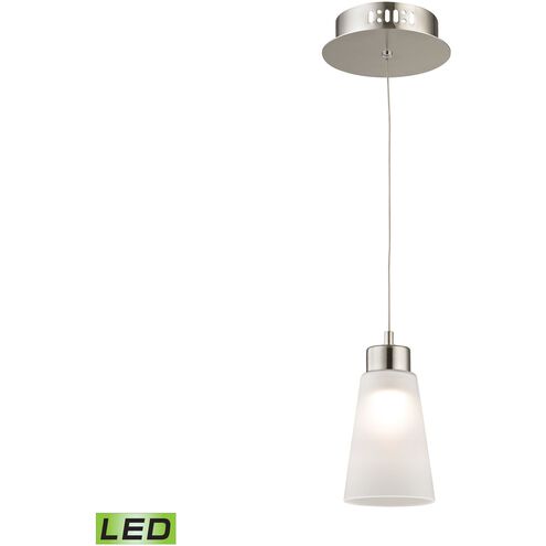 Coppa 1 Light 5 inch Satin Nickel with White Mini Pendant Ceiling Light in White Opal