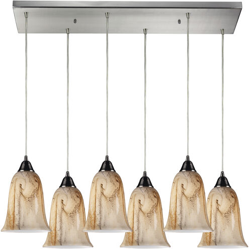 Granite 6 Light 30 inch Satin Nickel Multi Pendant Ceiling Light, Configurable