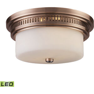 Chadwick LED 13 inch Antique Copper Flush Mount Ceiling Light